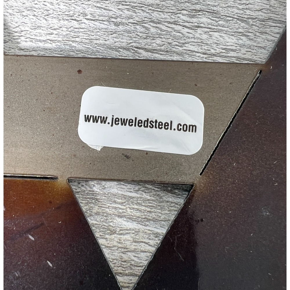 Star of David Wall Art 12" x 12" Polished Textured Jeweled Carbon Steel 2010 - Picture 11 of 12